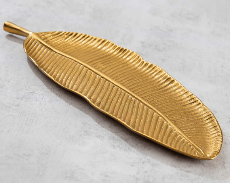 Jeffrey Bannon Exclusives   Gold Banana Leaf Tray $34.50