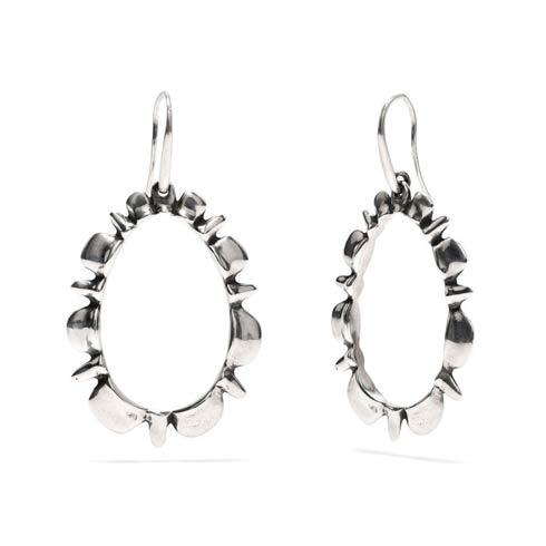 $150.00 Ruffle Drop Earrings, Silver