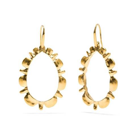 $165.00 Ruffle Drop Earrings, Gold