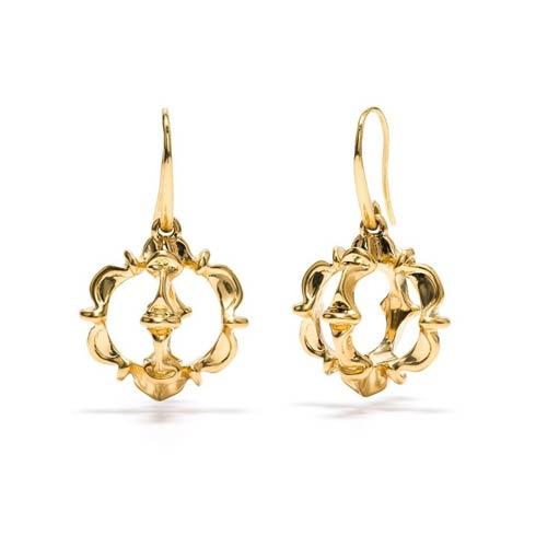 $110.00 Ruffle Urchin Earrings, Gold