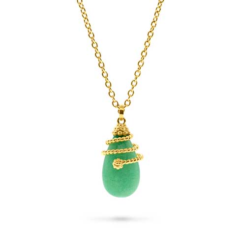 $115.00 Drop 18" Necklace, Green Apple Jade