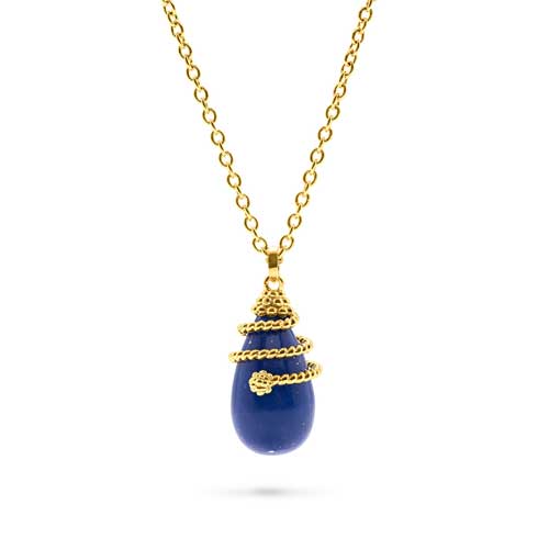 $115.00 Drop 18" Necklace in Recon Lapis