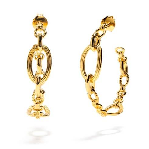 $160.00 Chain Hoop Earrings, Gold