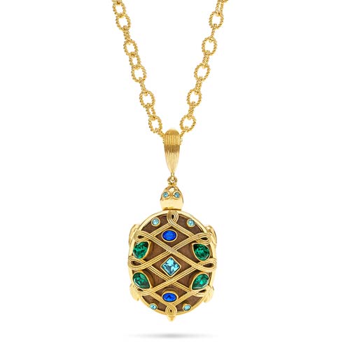 $295.00 Turtle Pendant Necklace, Jeweled
