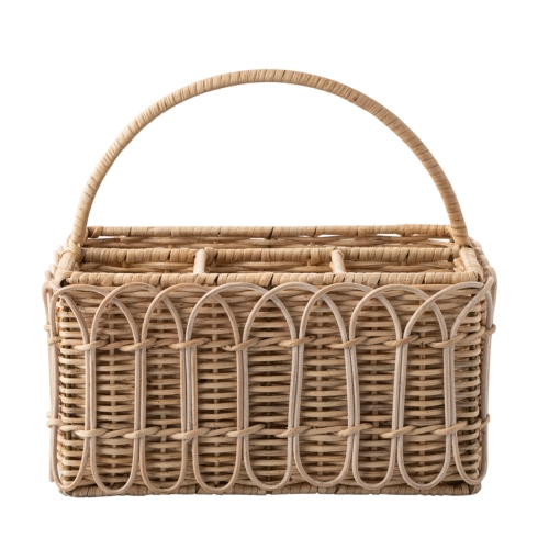 Juliska  Provence Rattan Whitewash Silverware Caddy with Place for Napkins $165.00