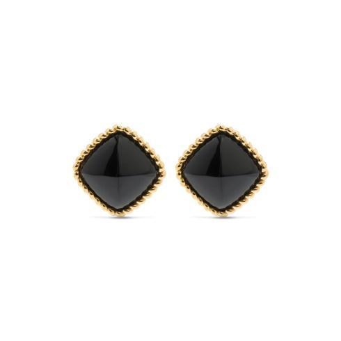 $135.00 Post Earrings, Black/Gold