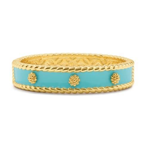 $175.00 Enamel Small Hinged Cuff, Turquoise
