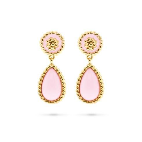 $125.00 Petal Enamel Drop Earrings, Pastel Pink