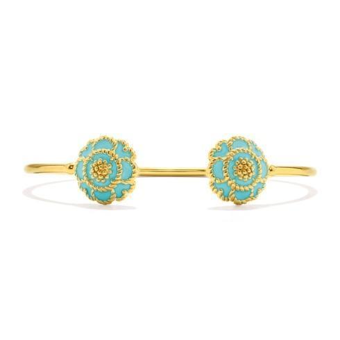 $125.00 Enamel Blossom Wrap Bracelet, Turquoise
