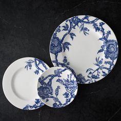 $35.00 Caskata Blue Arcadia Rimmed Dinner Plate