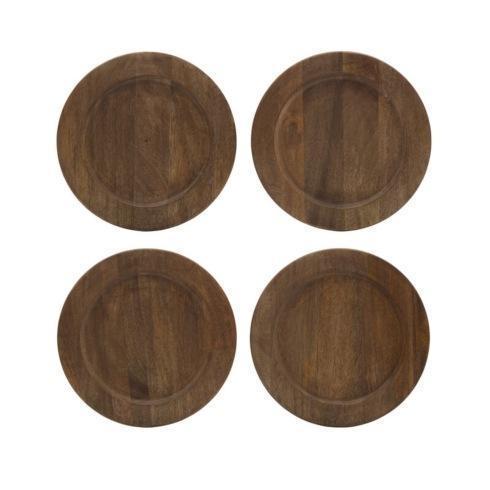 $0.00 Mango Wood Round Charger Plate (Set of 4)
