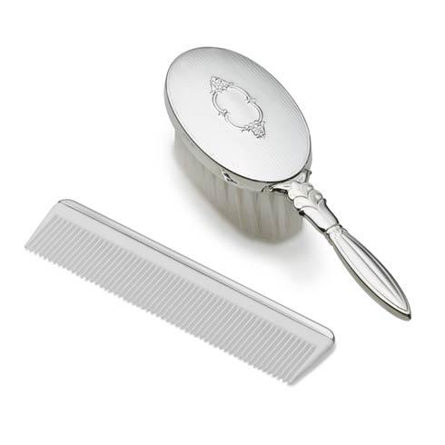 baby brush and comb set silver