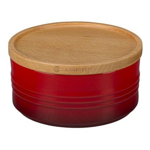$46.00 Canister with Wood Lid - Cerise