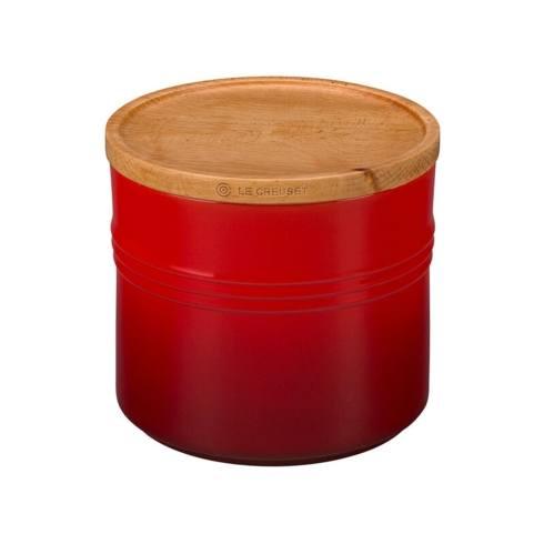 $54.00 Canister with Wood Lid - Cerise