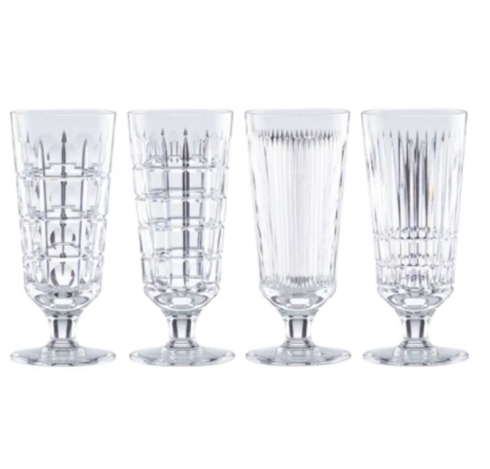 $150.00 NEW VINTAGE ICED BEVERAGE GLASS S/4