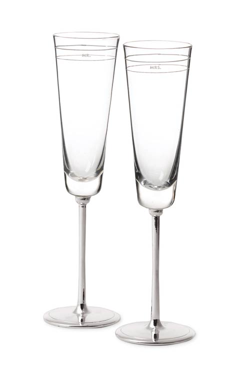 $85.00 "Mr. and Mrs." 2pc Champagne Flute