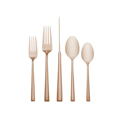 $100.00 Rose Gold Flatware 5 Pc Place Setting