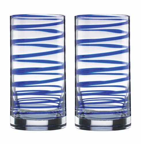 $45.00 2-piece Hiball Glass Set, Blue