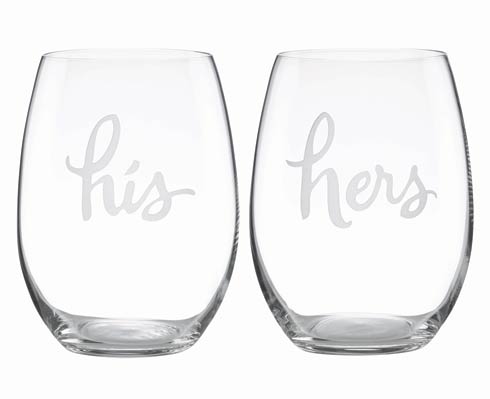 $60.00 His/Hers Stemless Wine