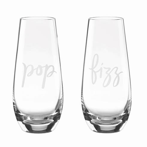$60.00 2pc Stemless Champagne Pop/Fizz Glass