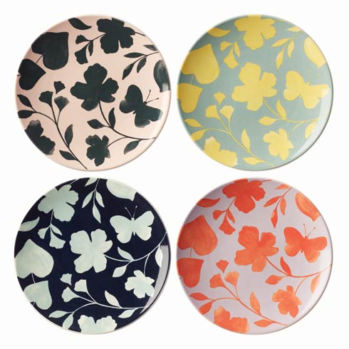$65.00 Floral Assorted Accent Plates, Set of 4