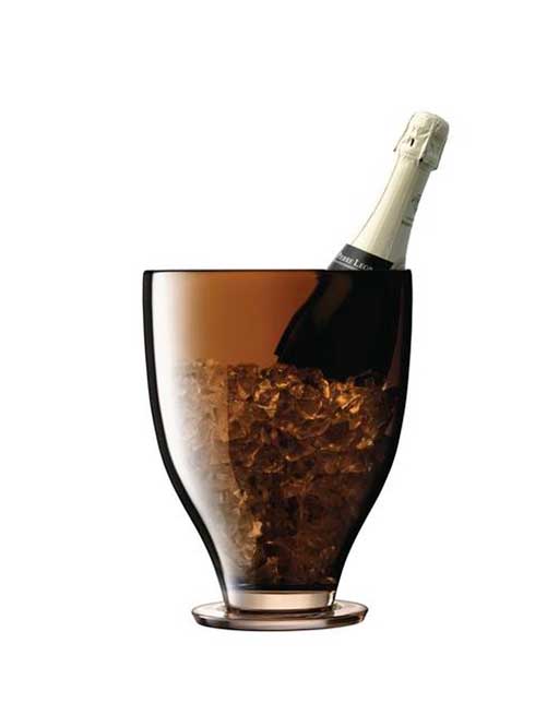 $150.00 Champagne Bucket H10.5in Amber/Lustre