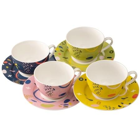 $36.00 Set of 4 Assorted Teacups and Saucers
