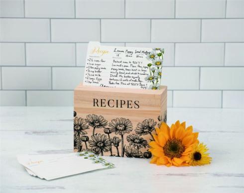$30.00 Wooden Floral Recipe Box with Cards