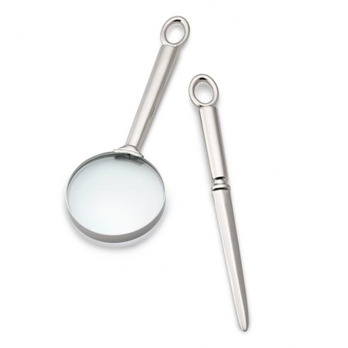 $130.00 Omega Magnifying Glass &  Letter Opener w/Ring- 2pc Set