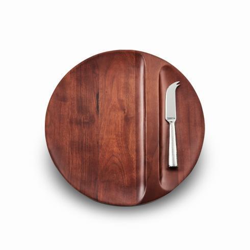 Sierra Divided Wood Tray w/Knife 13" D x 1" H - $100.00