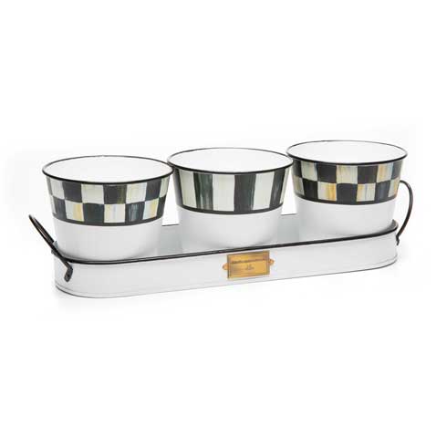 $78.00 Spectator Galvanized Herb Pots with Tray - Set of 3