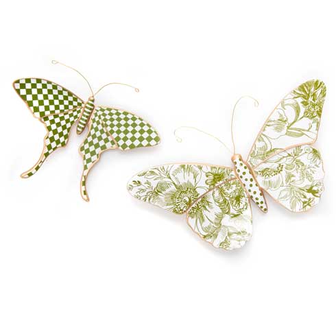 MacKenzie-Childs Handmade Butterfly Duo Courtly Check 