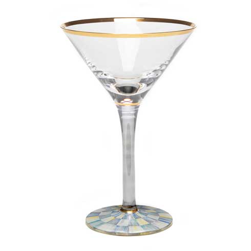 Sterling Check Martini Glass - $98.00
