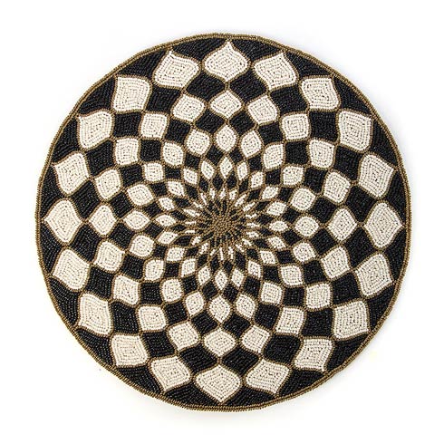 $45.00 Placemat - Black & Ivory