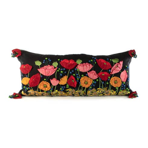 Poppy Lumbar Pillow - Black - $425.00