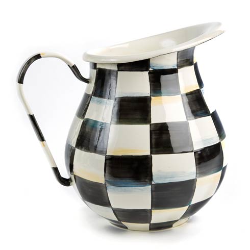 MacKenzie-Childs Courtly Check Tabletop Enamel Pitcher $105.00