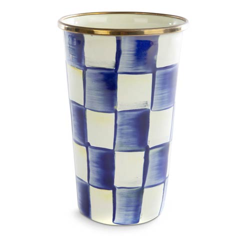 Kenzie Childs Courtly Check Enamel 10 oz Tumblers # 