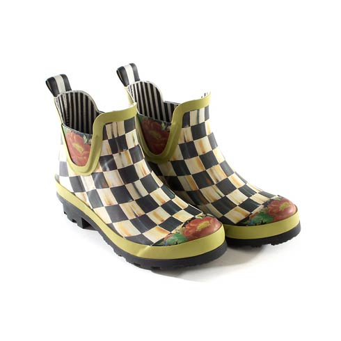 $168.00 Courtly Check Rain Boots - Short - Size 7