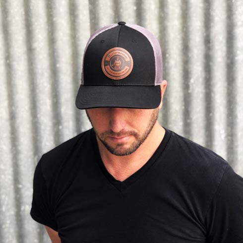 $31.50 Hat, Black with Leather Patch
