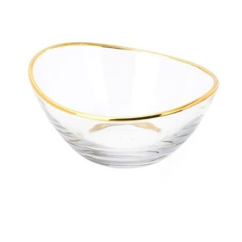 $26.00 14k Gold Rim Glass Serving Bowl