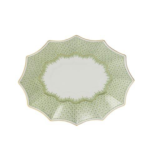 Apple Green Lace Fluted Tray, Med. - $125.00