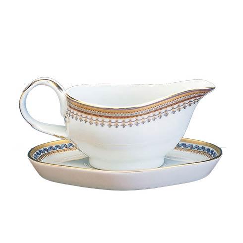Mottahedeh  Chinoise Blue Gravy Boat And Stand $385.00