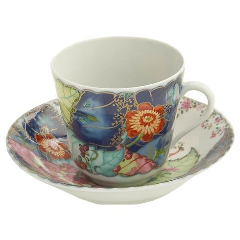 Mottahedeh  Tobacco Leaf Tea Cup And Saucer $185.00