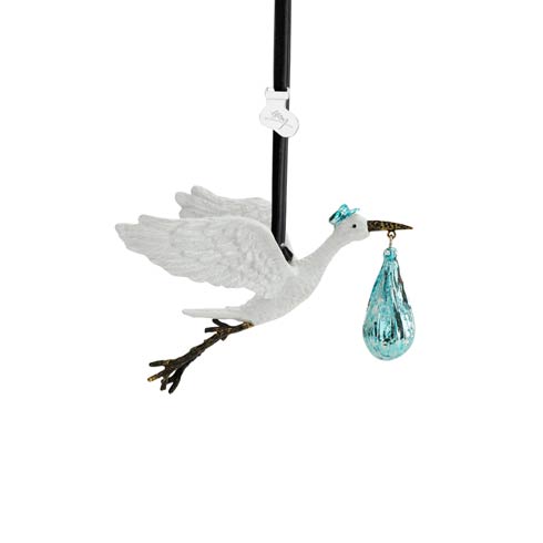 $75.00 Stork Ornament Blue