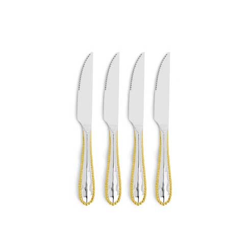 $120.00 Gold Steak Knife Set (Set of 4)