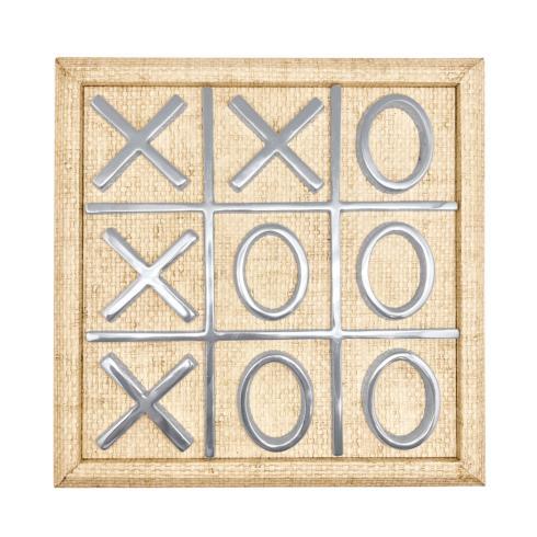 $195.00 XOXO Sand Faux Grasscloth Classic Tic-Tac-Toe