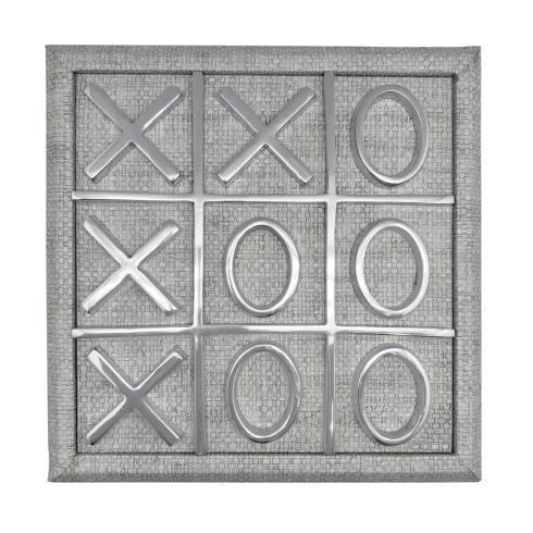 $195.00 XOXO Pale Gray Faux Grasscloth Classic Tic-Tac-Toe