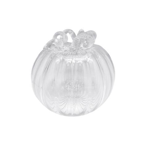 $139.00 Clear Glass Extra Large Pumpkin with Clear Stem