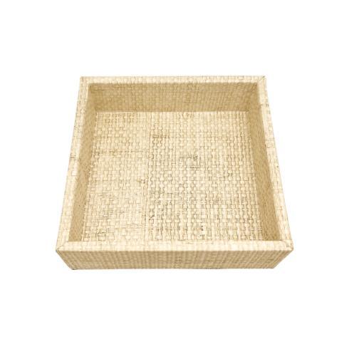 $64.00 Sand Faux Grasscloth Napkin Box/Small Tray