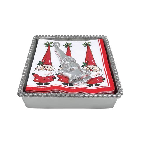 $54.00 Jolly Santa Beaded Napkin Box
